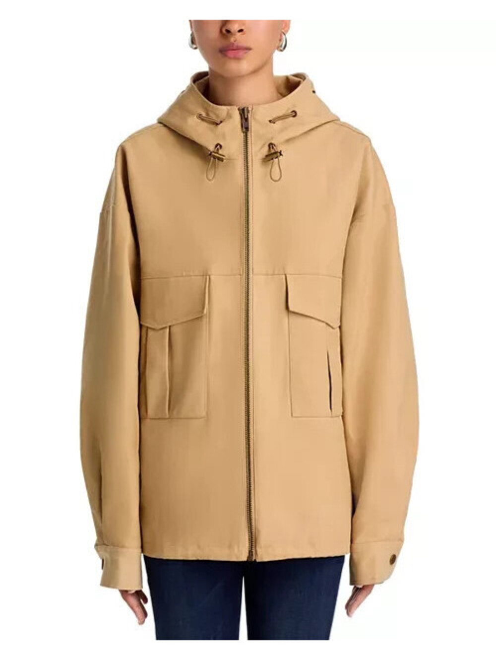 NEW, Mother The Light Drizzle Raincoat in Beige sz S #C4859 - Picture 3 of 10
